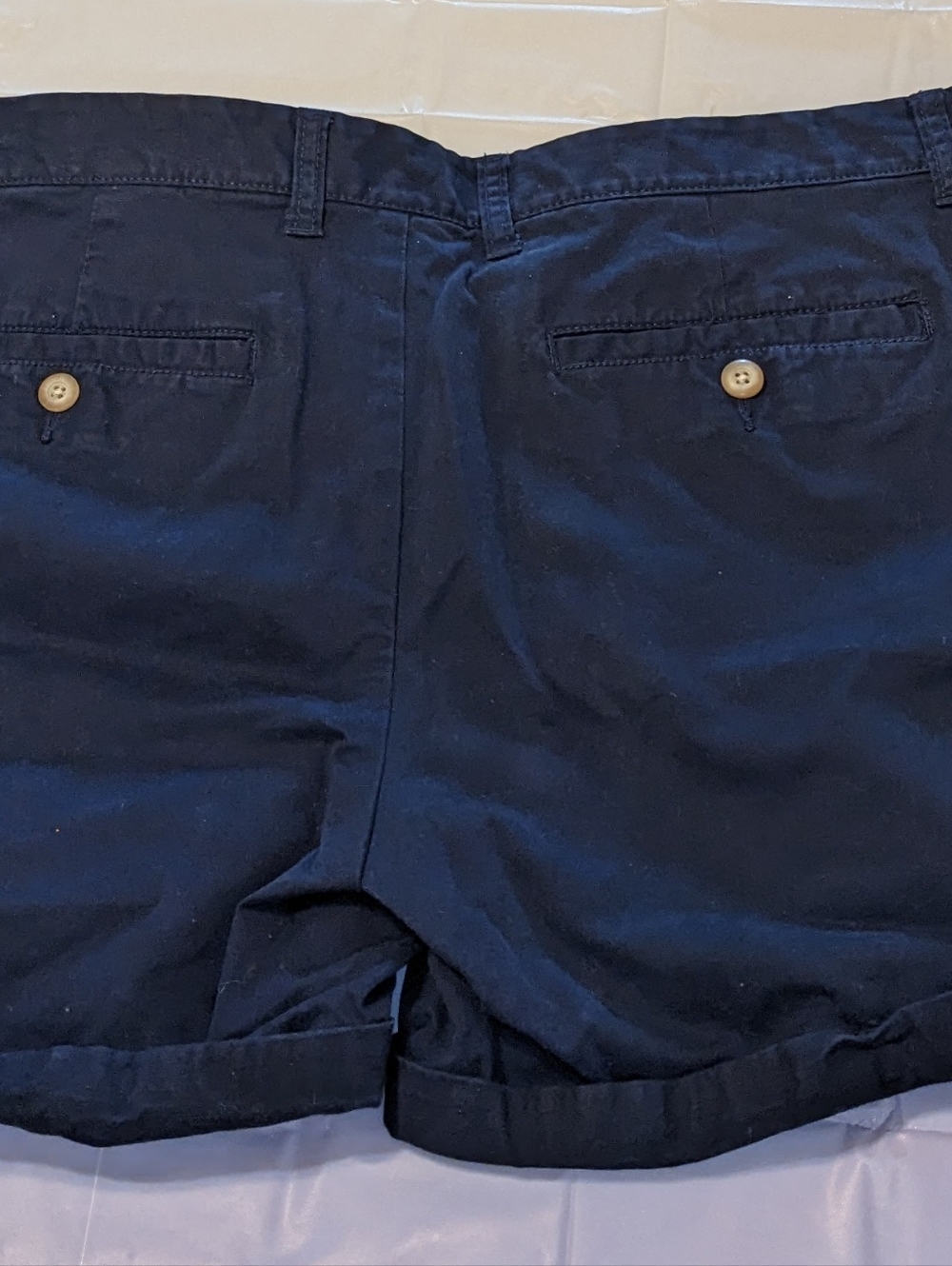 Vtg Gap Women 12 Blue Kackis By GAP Girlfriend Shorts Cuffs Pockets Soft - Picture 4 of 6